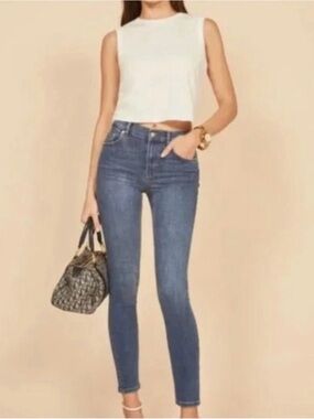 Reformation High & Skinny Crop Jeans — Size 27 — Geneva Wash — 26” Inseam